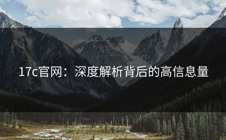 17c官网：深度解析背后的高信息量