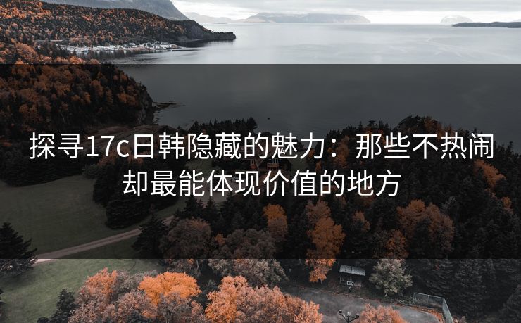 探寻17c日韩隐藏的魅力：那些不热闹却最能体现价值的地方