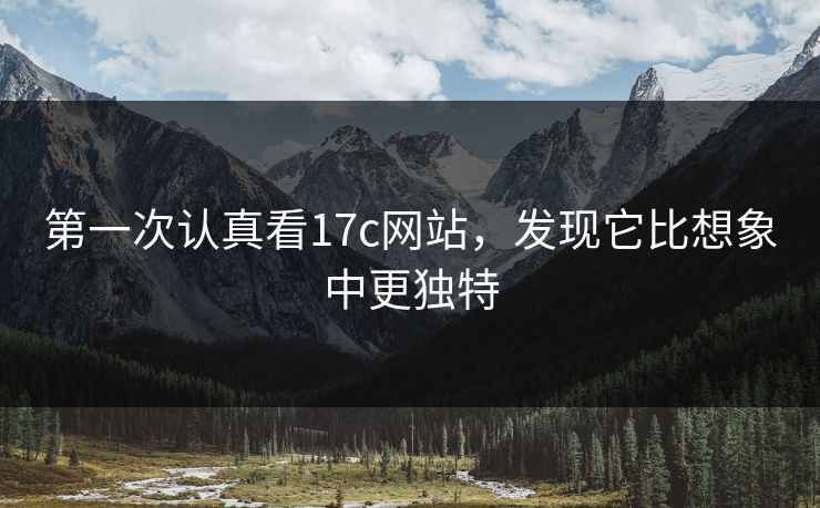 第一次认真看17c网站,发现它比想象中更独特 第一次认真看17c网站,发现它比想象中更独特