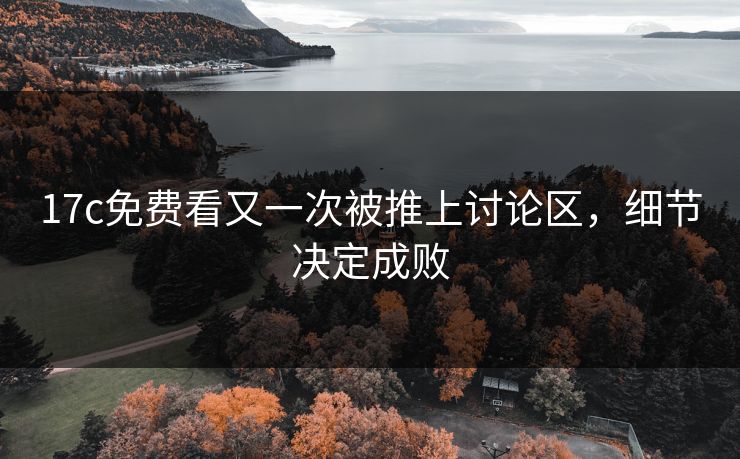 17c免费看又一次被推上讨论区，细节决定成败