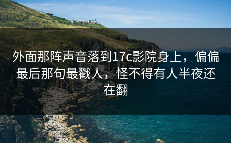 外面那阵声音落到17c影院身上，偏偏最后那句最戳人，怪不得有人半夜还在翻