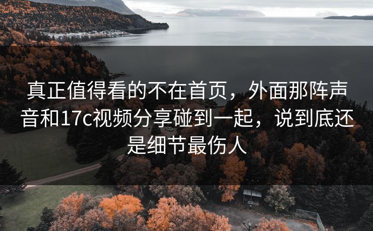 真正值得看的不在首页，外面那阵声音和17c视频分享碰到一起，说到底还是细节最伤人