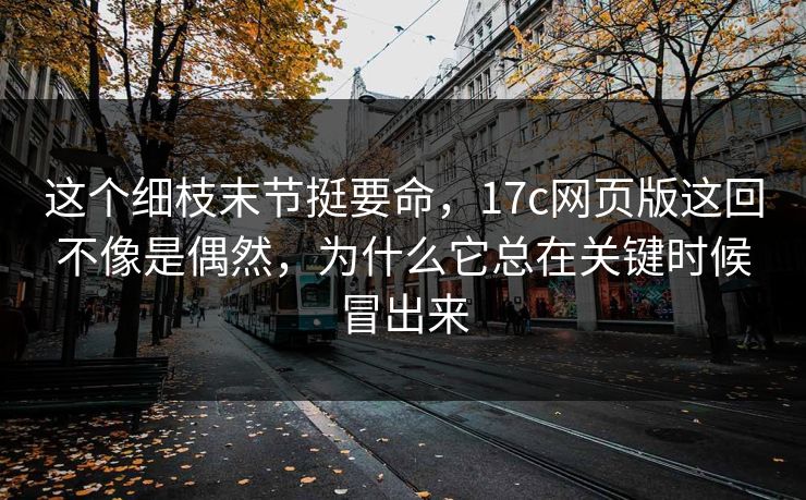 这个细枝末节挺要命,17c网页版这回不像是偶然,为什么它总在关键时候冒出来 这个细枝末节挺要命,17c网页版这回不像是偶然,为什么它总在关键时候冒出来
