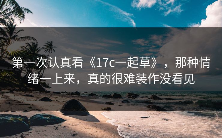 第一次认真看《17c一起草》，那种情绪一上来，真的很难装作没看见