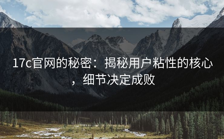 17c官网的秘密：揭秘用户粘性的核心，细节决定成败